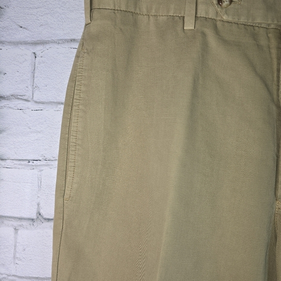 Incotex Men's Dark Khaki Chino Lino Linen Blend Quality Pants Mens 32 - Picture 4 of 9